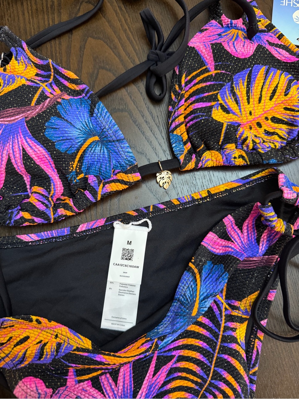 🖤🩷💙 Cupshe Lucid Tropical Bikini Set 🖤🩷💙